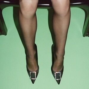 Satin & Rhinestone Buckle Heels HOCO, Prom, NYE, Holiday